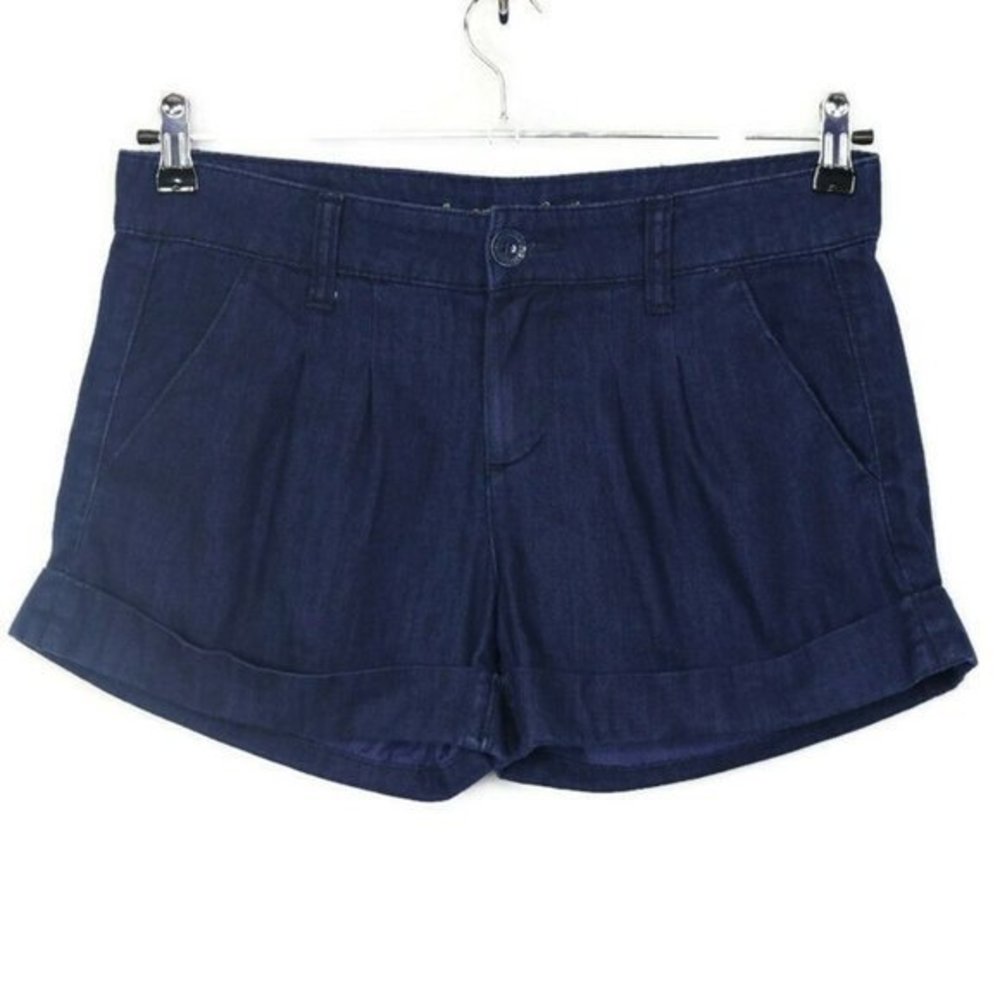 American Eagle Jean‎ Shorts Pleated Cuffed Button Flap Pocket Dark 6